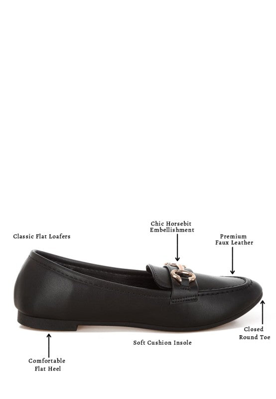 Pingle Horsebit Faux Leather Loafers