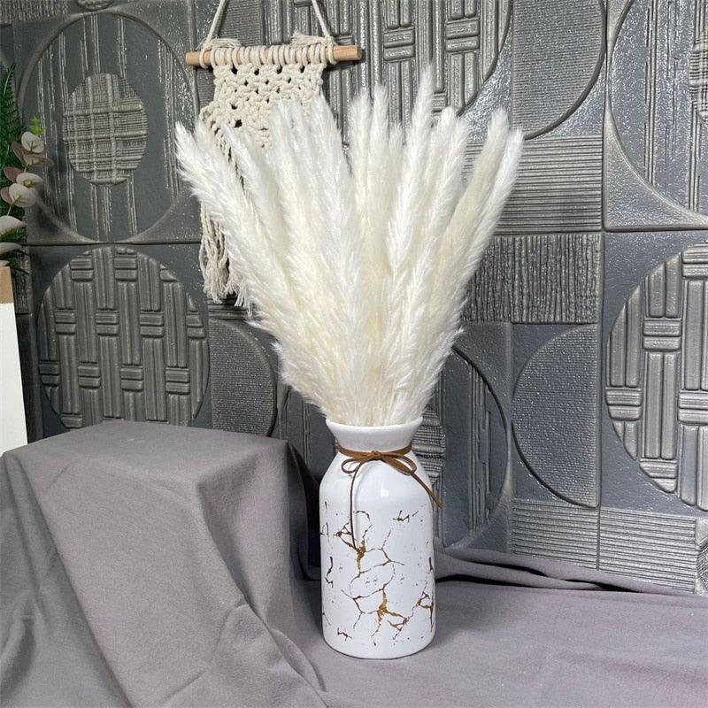 30Pcs Dried Bulrush Flowers Bouquet Home Wedding Decoration Table Flores Preservadas Pampas Grass Natural Reed Decor for Room