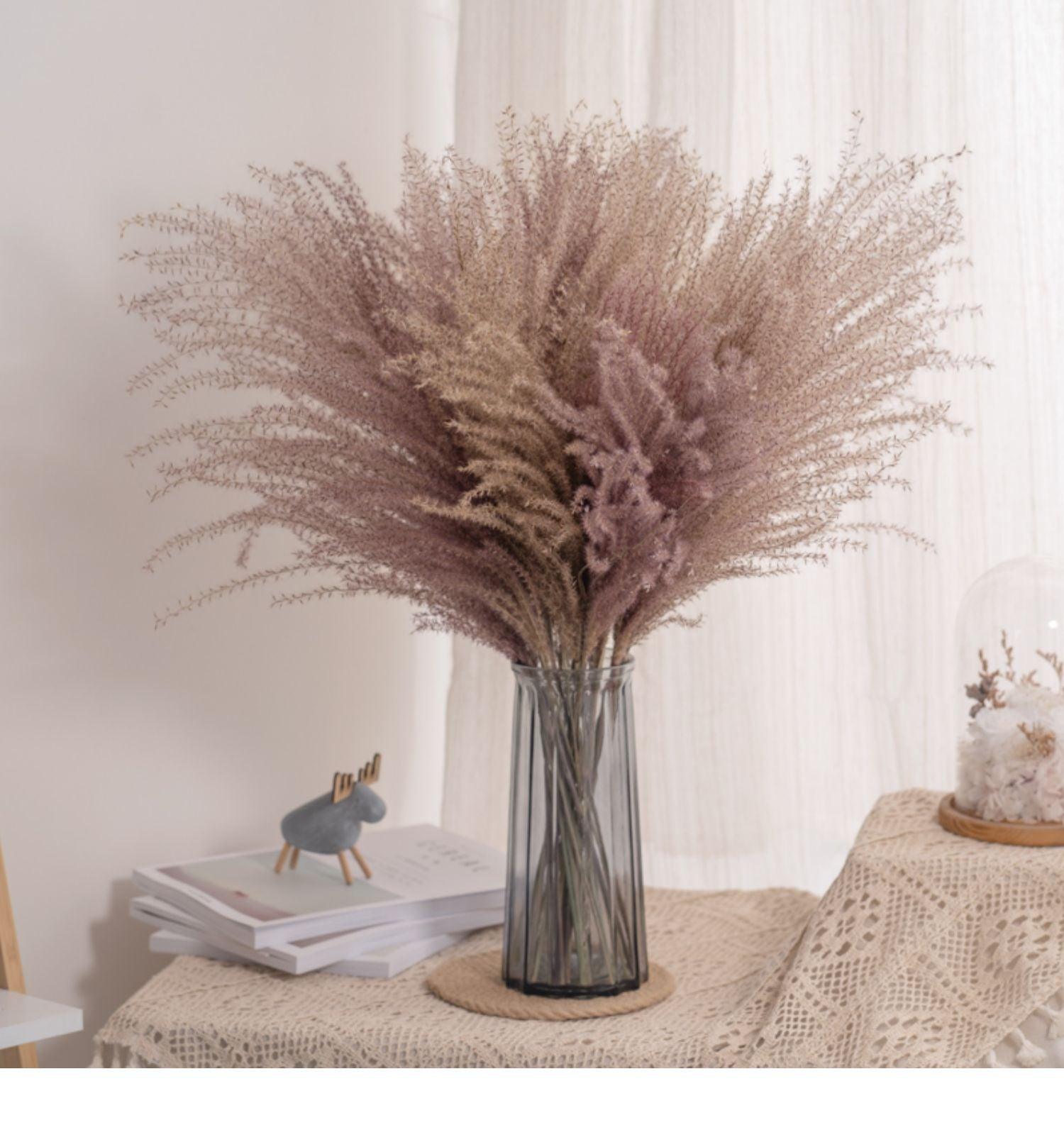 30pcs Natural Dried Pampas Grass Bouquet Pampas Grass Reeds Flowers Bulrush Bouquets Durable For for Vase Artificial Grass Room Décor Wedding Decorations