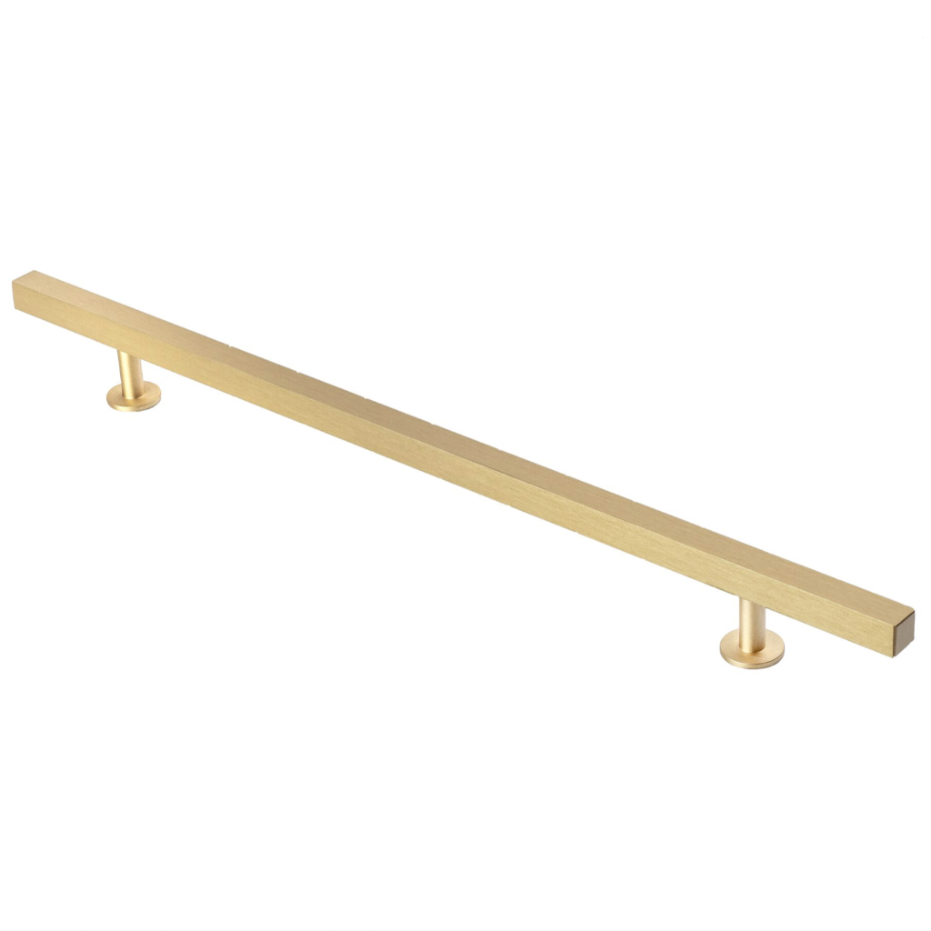 Lew's Square Bar Cabinet Knobs and Handles in Brushed Brass