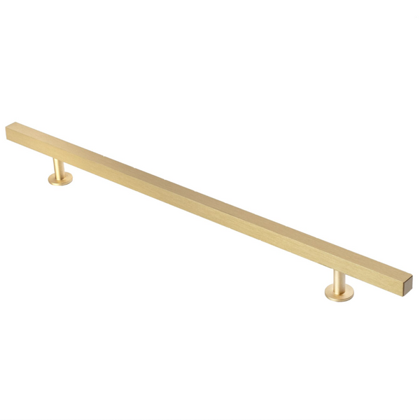 Lew's Square Bar Cabinet Knobs and Handles in Brushed Brass