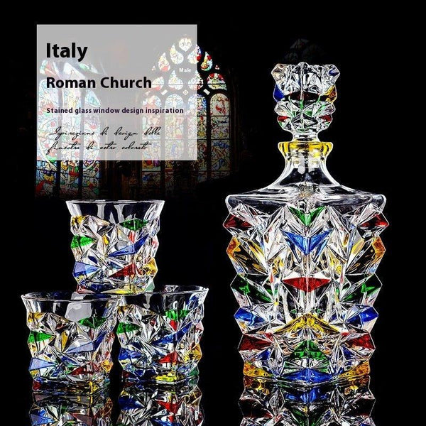Painted Crystal Glass Liquor Glass Set