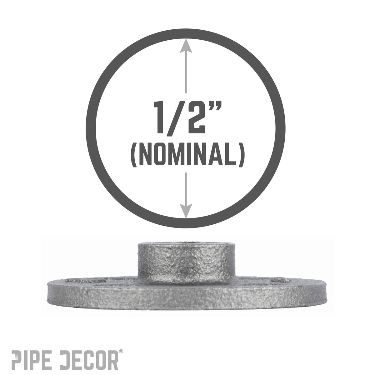 1/2 in. Black Floor Flange