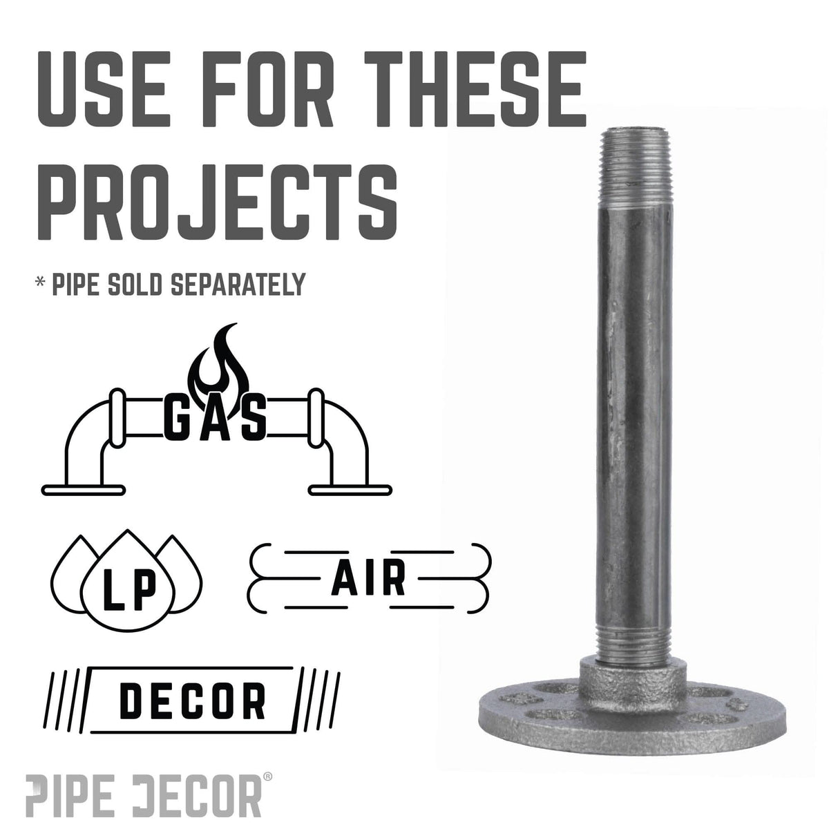1 in. Black Floor Flange