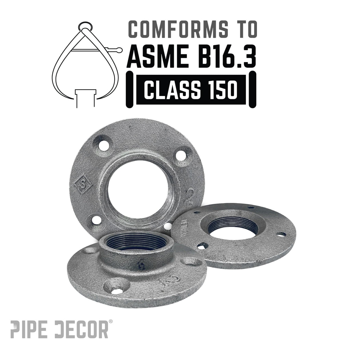 2 in. Black Floor Flange