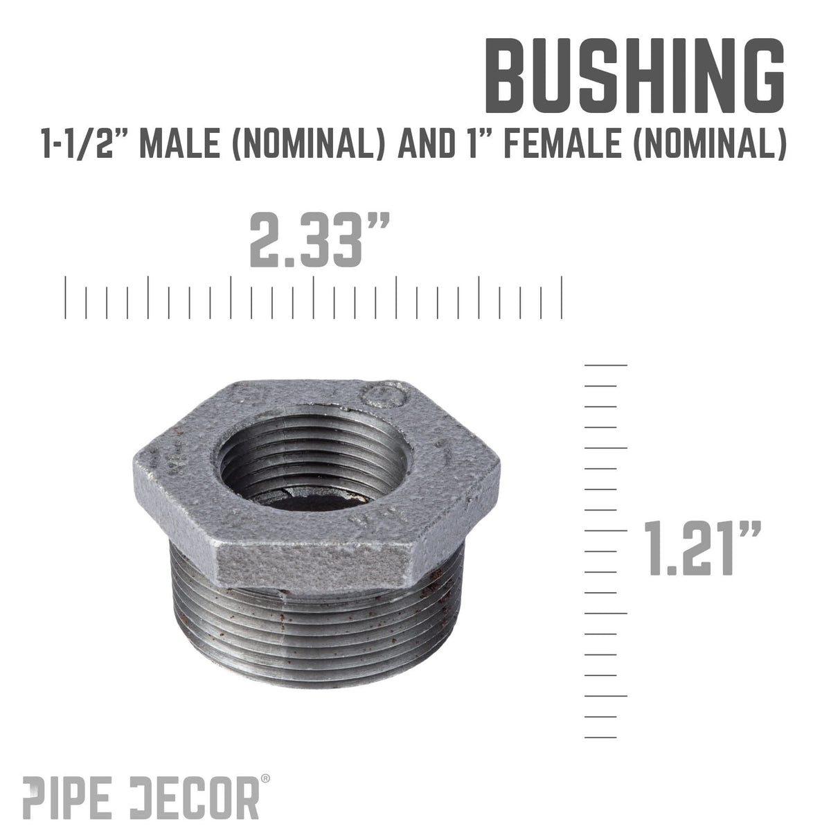 1 1/2 in. x 1 in. Black Bushing