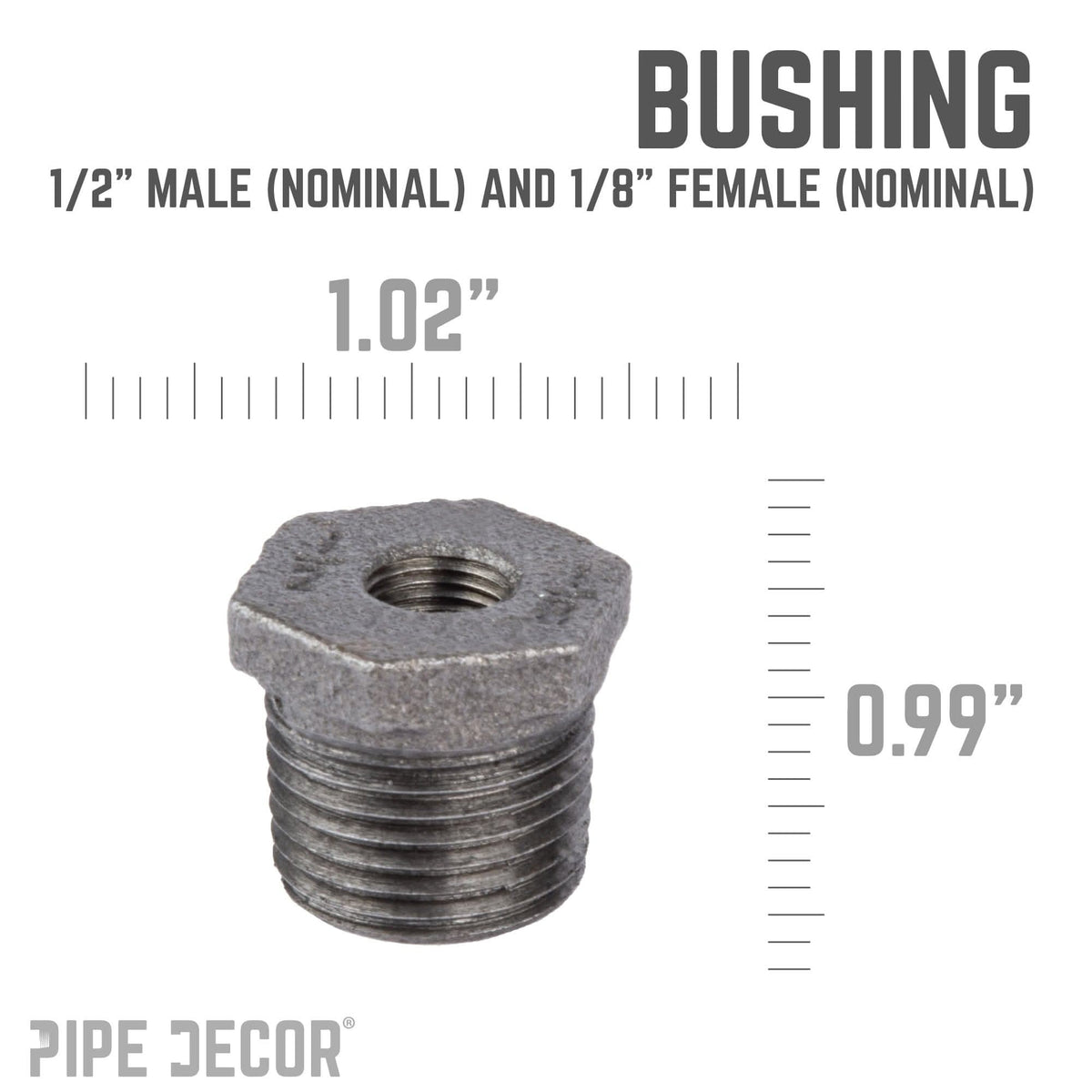 1/2 in. x 1/8 in. Black Bushing