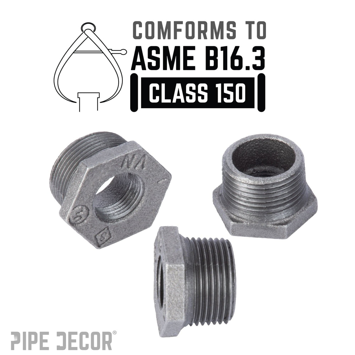 2 in. x 1 1/2 in. Black Bushing