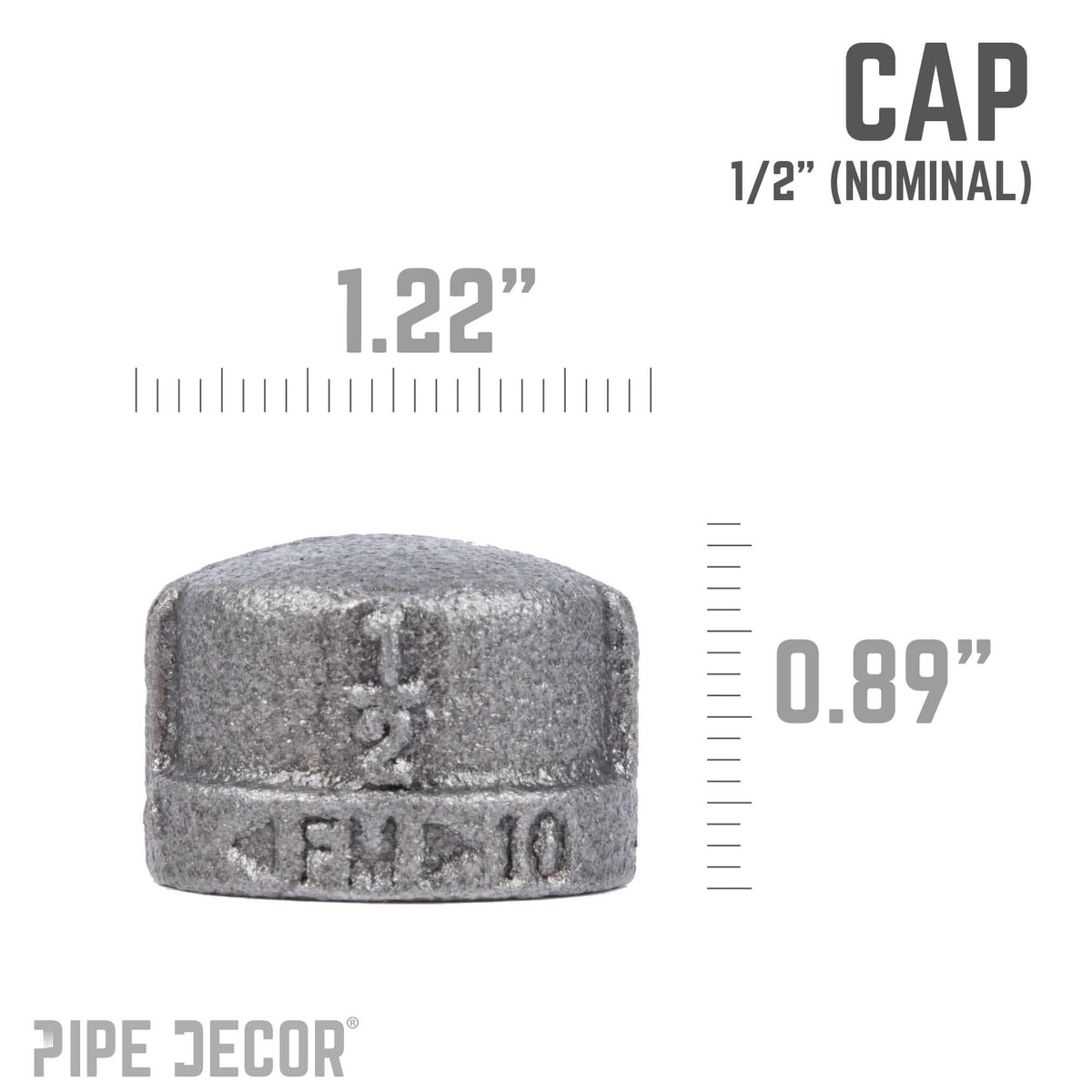 1/2 in. Black Cap