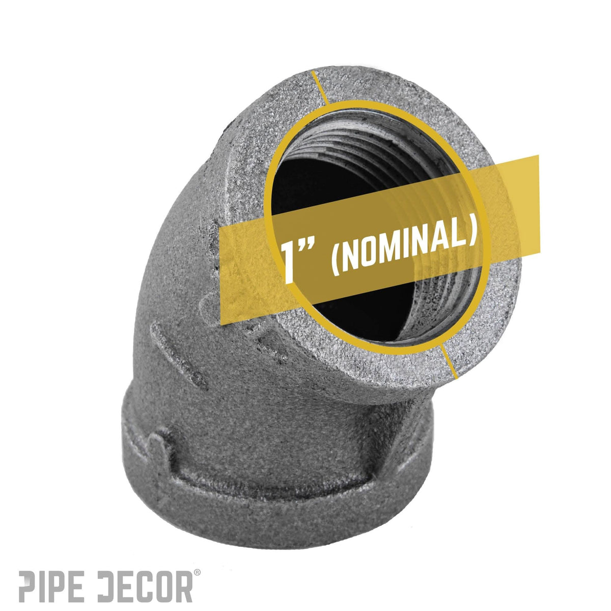 1 in. Black 45 Degree Elbow