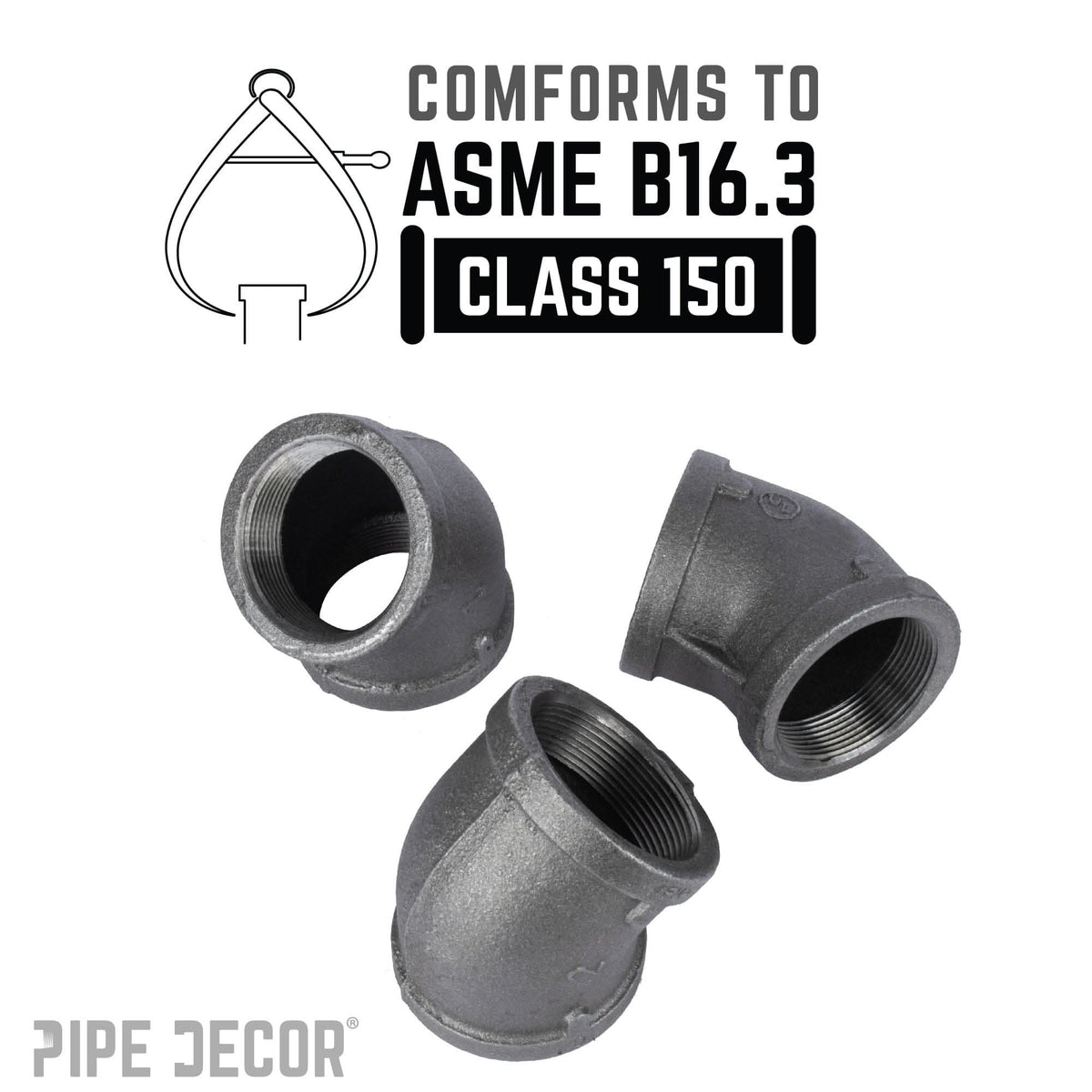 2 in. Black 45 Degree Elbow