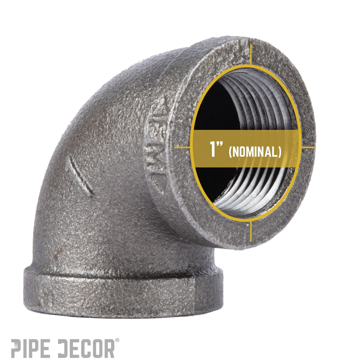 1 in. Black 90 Degree Elbow