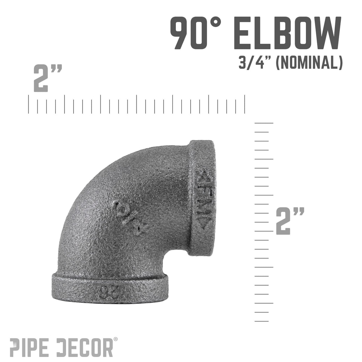 3/4 in. Black 90 Degree Elbow