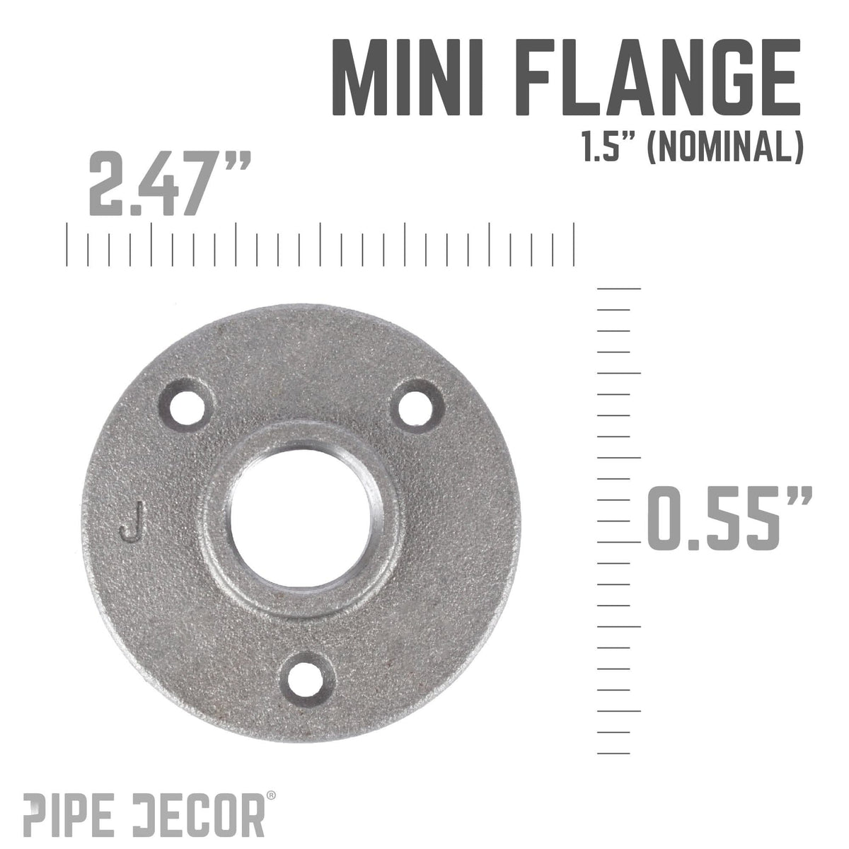 1/2 in. Black Mini Flange