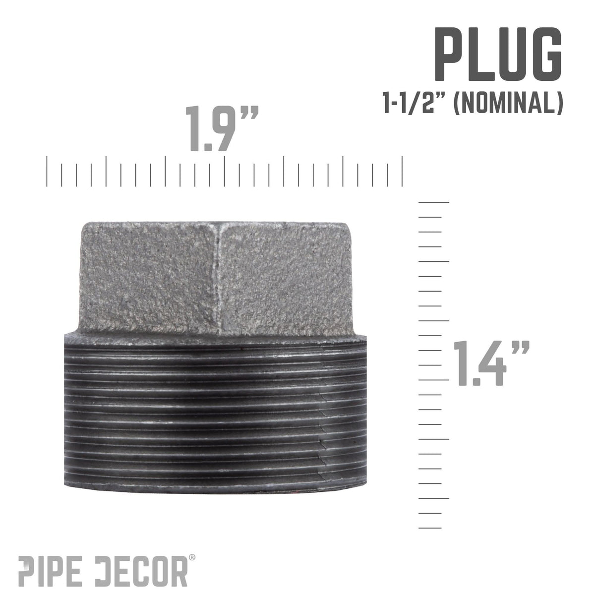1 1/2 in. Black Plug