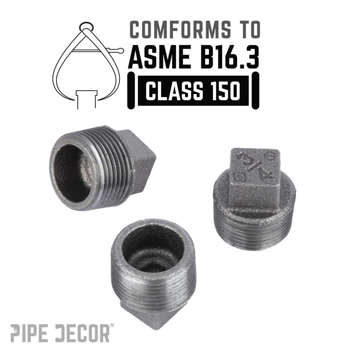 3/4 in. Black Plug
