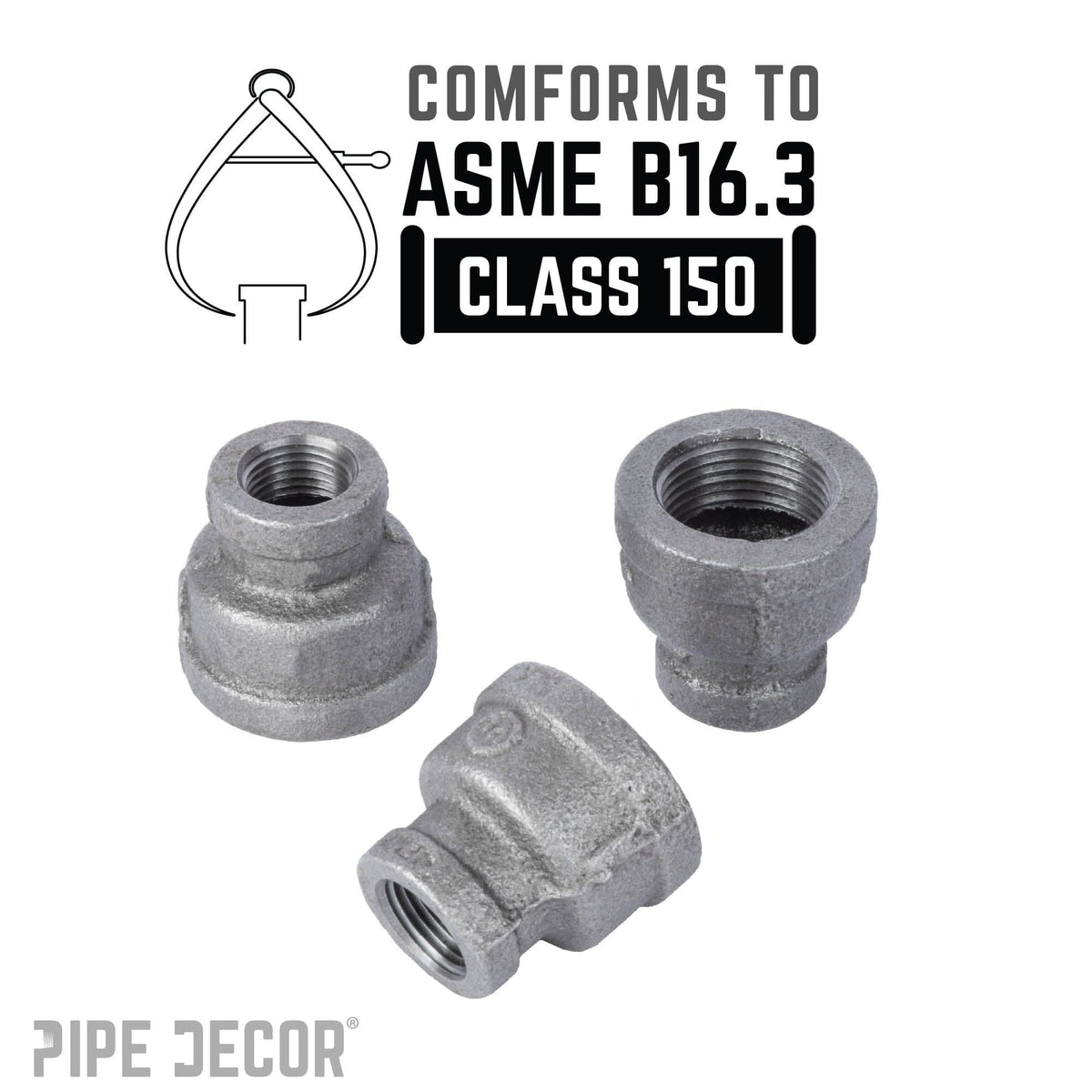 1 1/4 in. x 1/2 in. Black Reducing Coupling