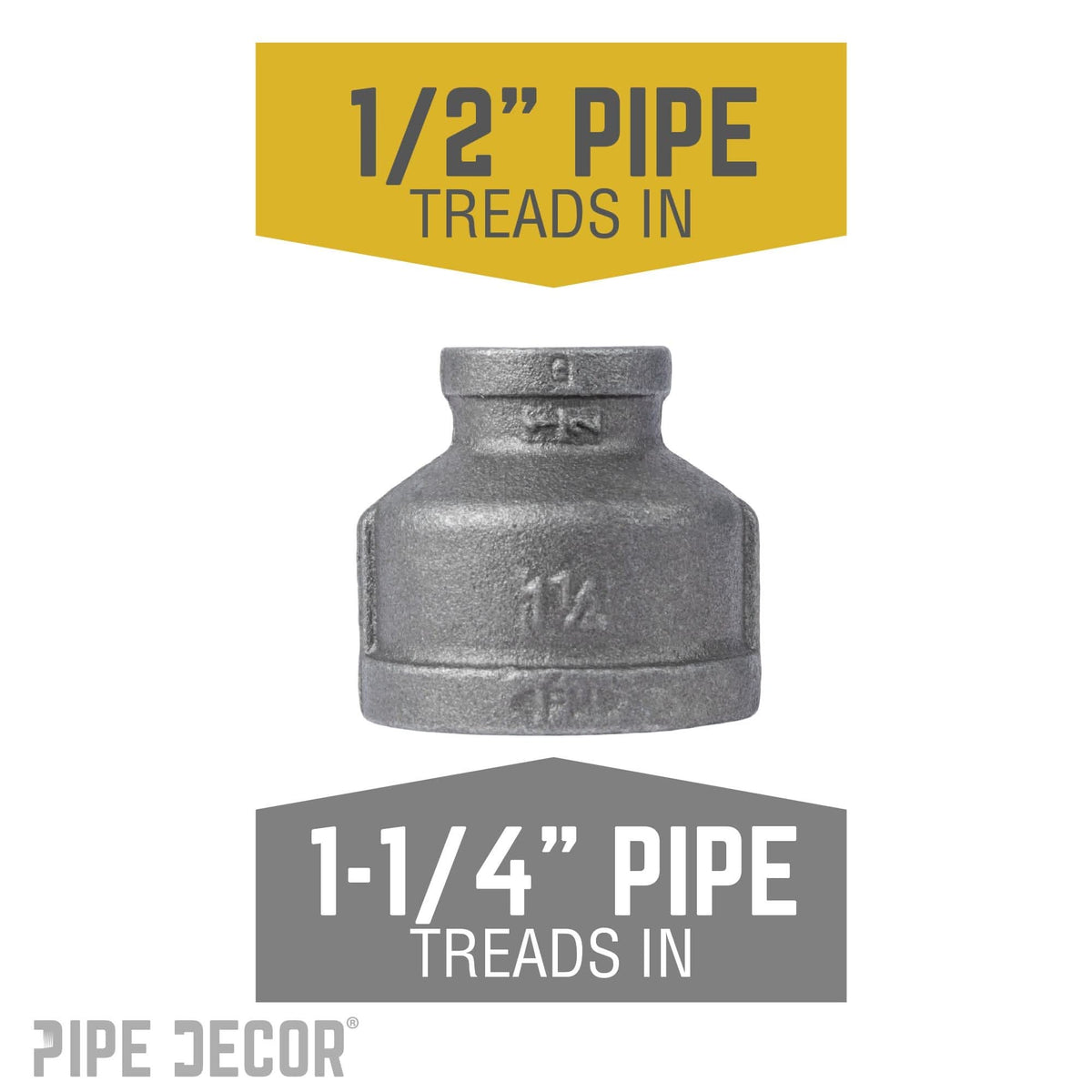1 1/4 in. x 1/2 in. Black Reducing Coupling