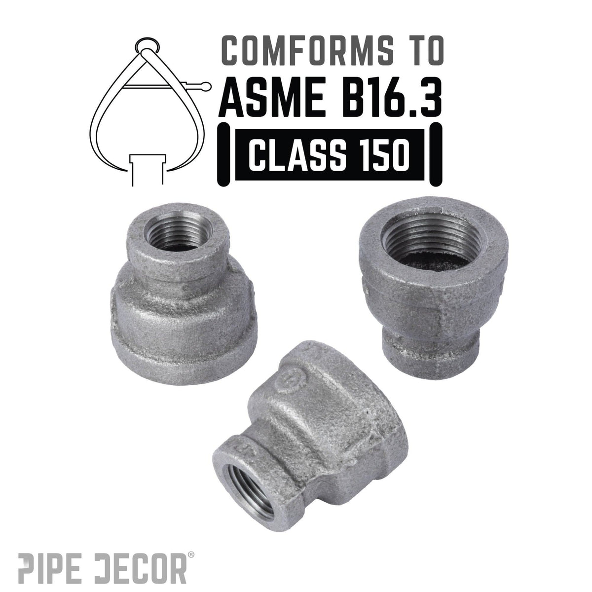 2 in. x 1 in. Black Reducing Coupling