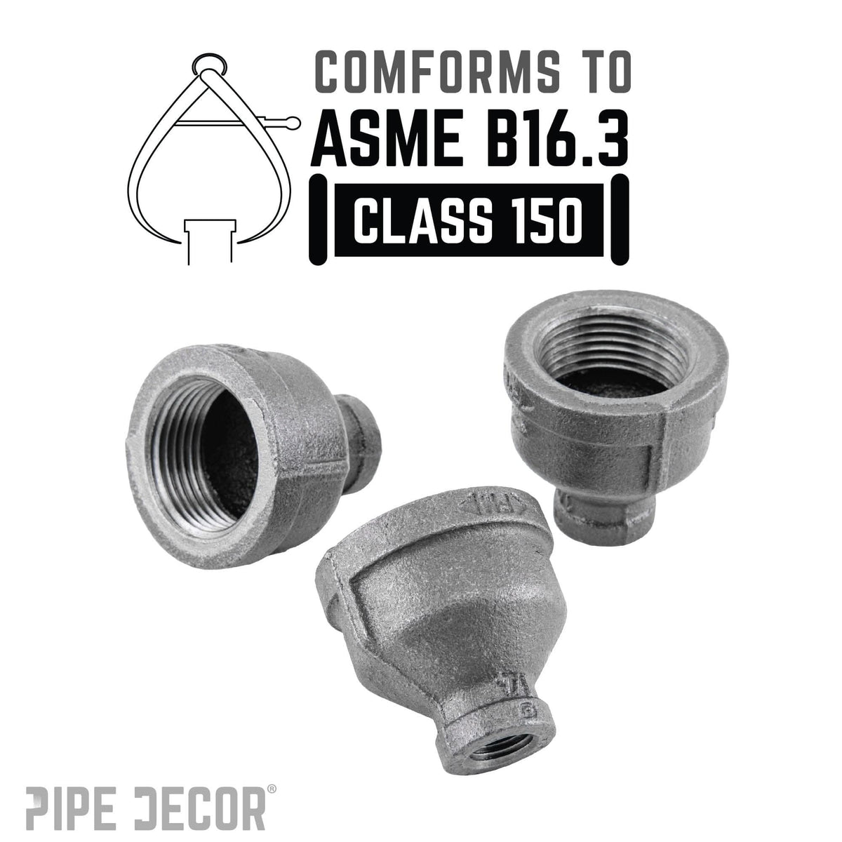 2 in. x 3/4 in. Black Reducing Coupling