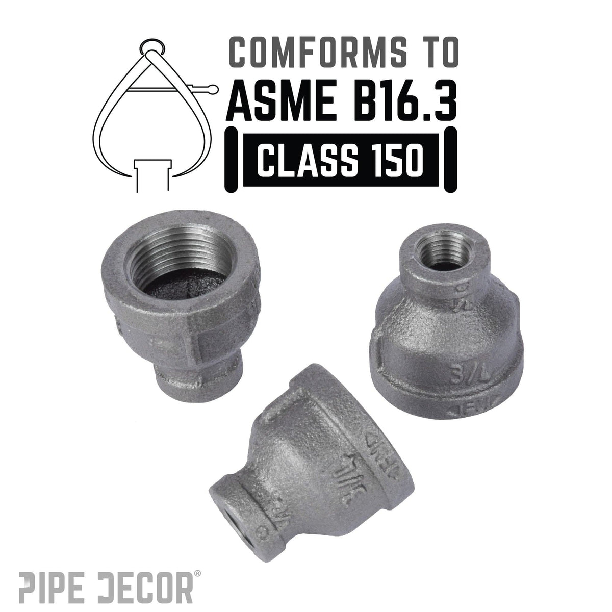 3/4 in. x 1/4 in. Black Reducing Coupling