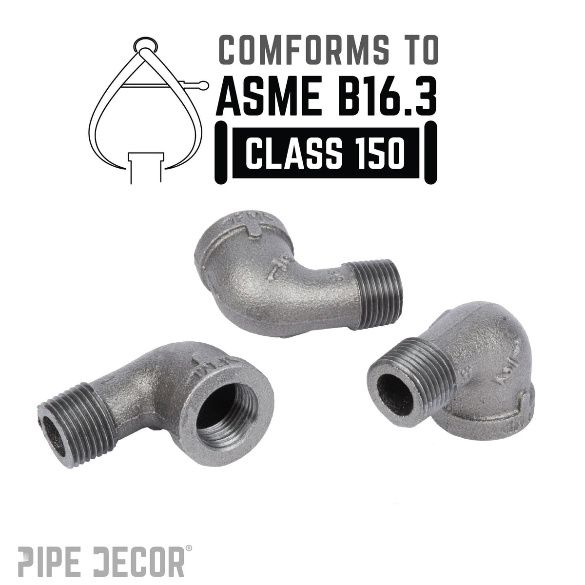 1/2 in. Black 90 Degree Street Elbow