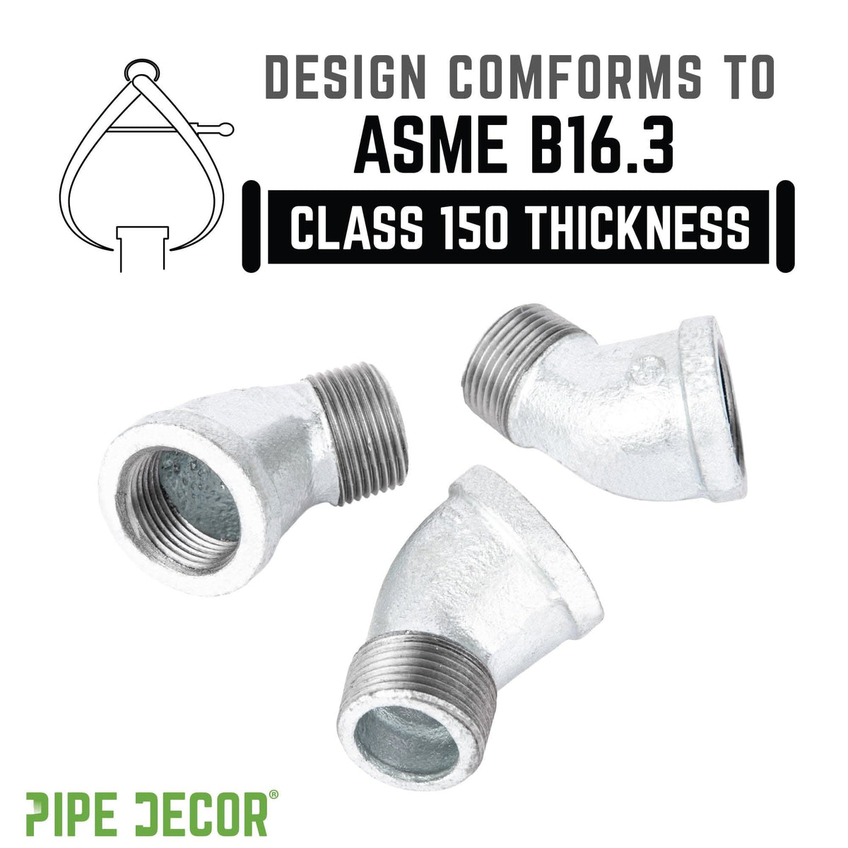 1 in. Galvanized Iron 45 Degree Street Elbow