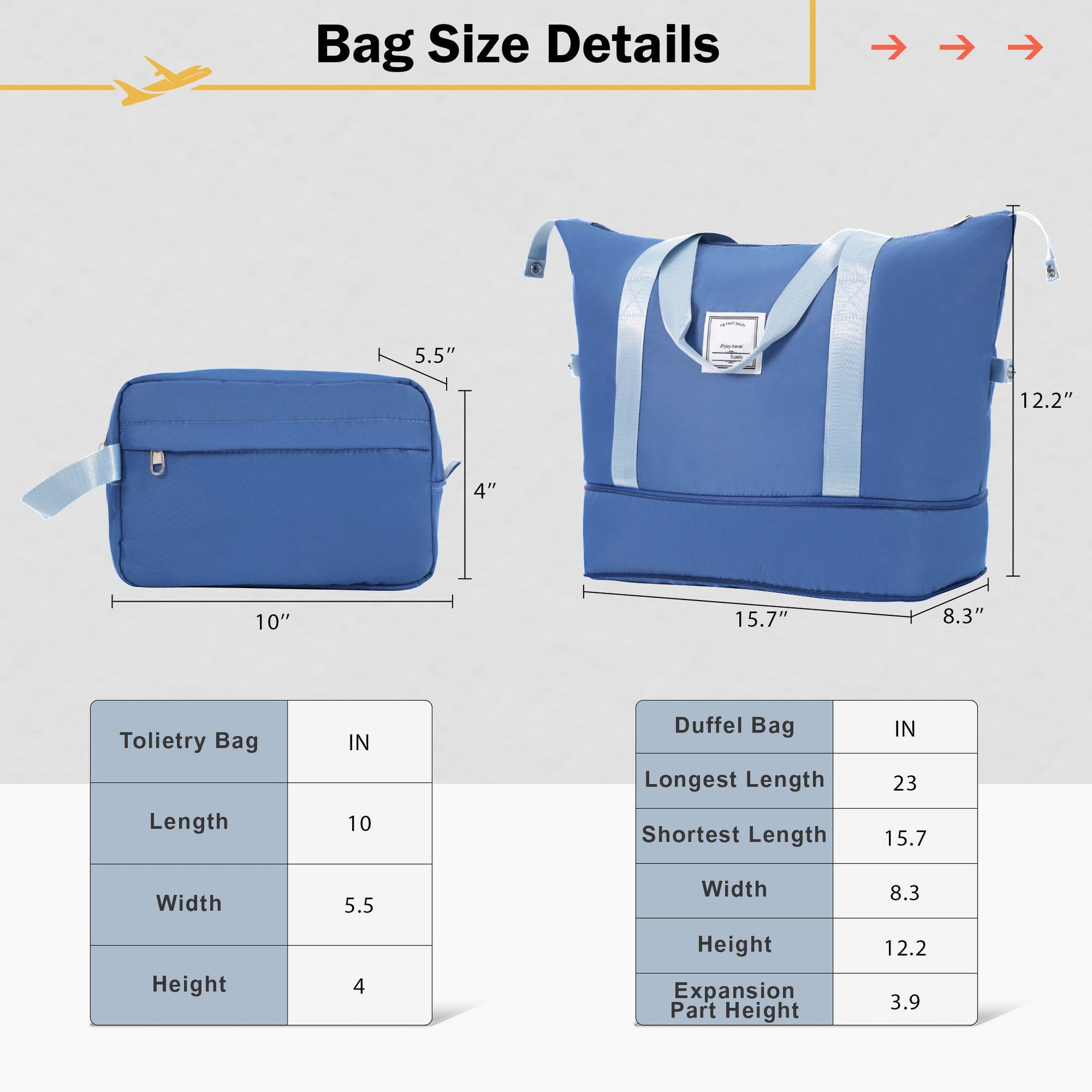 2 Piece Luggage Set with Bags Expanable Spinner Wheels ABS Lightweight Suitcase with TSA Lock 20inch+24inch