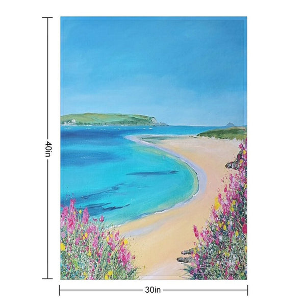 Rock , Daymer Bay, Cornwall UK Versatility Throw Blanket