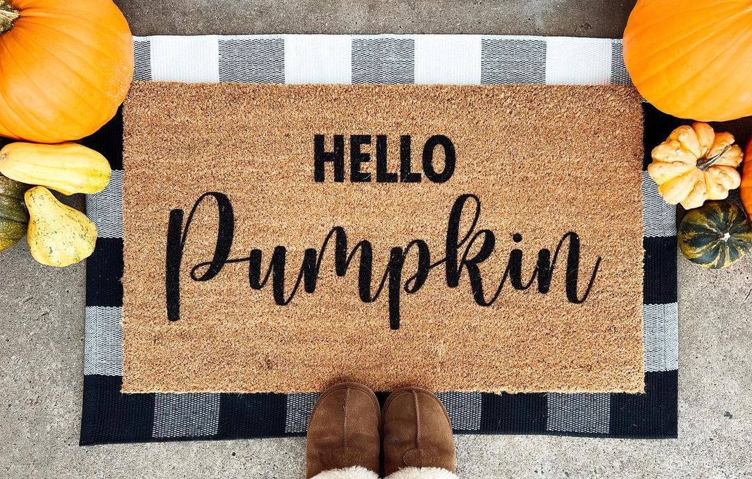 Hello Pumpkin Coir Doormat