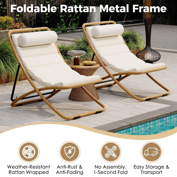 2-Pieces Outdoor Folding Chair