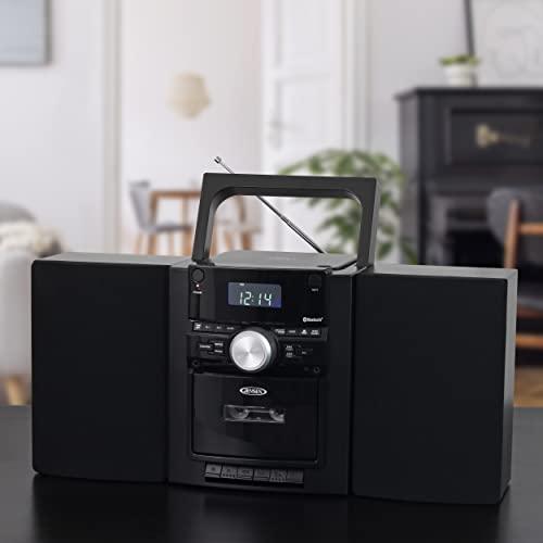 Jensen Portable Stereo Bluetooth CD Music System with Cassette and AM/FM Radio