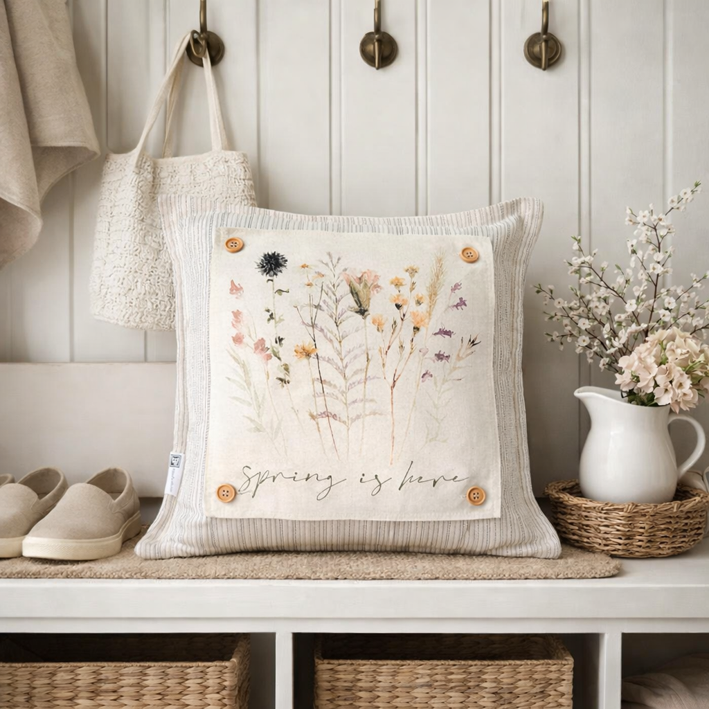 NEW! SPRING/EASTER BUNDLE:  3 seasons + TICKING FARM pillow: PRESSED FLOWERS, EASTER BASKET, JESUS TOMB