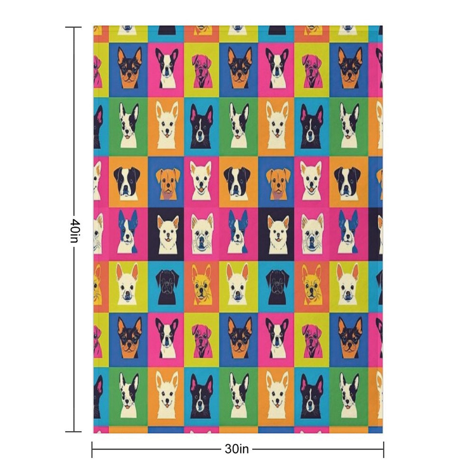 Fun And Colorful Pet Pattern Design Anti-pilling Throw Blanket