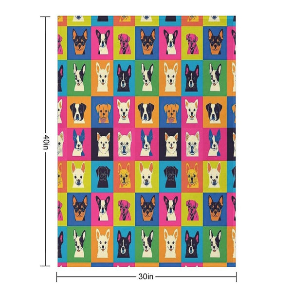 Fun And Colorful Pet Pattern Design Anti-pilling Throw Blanket