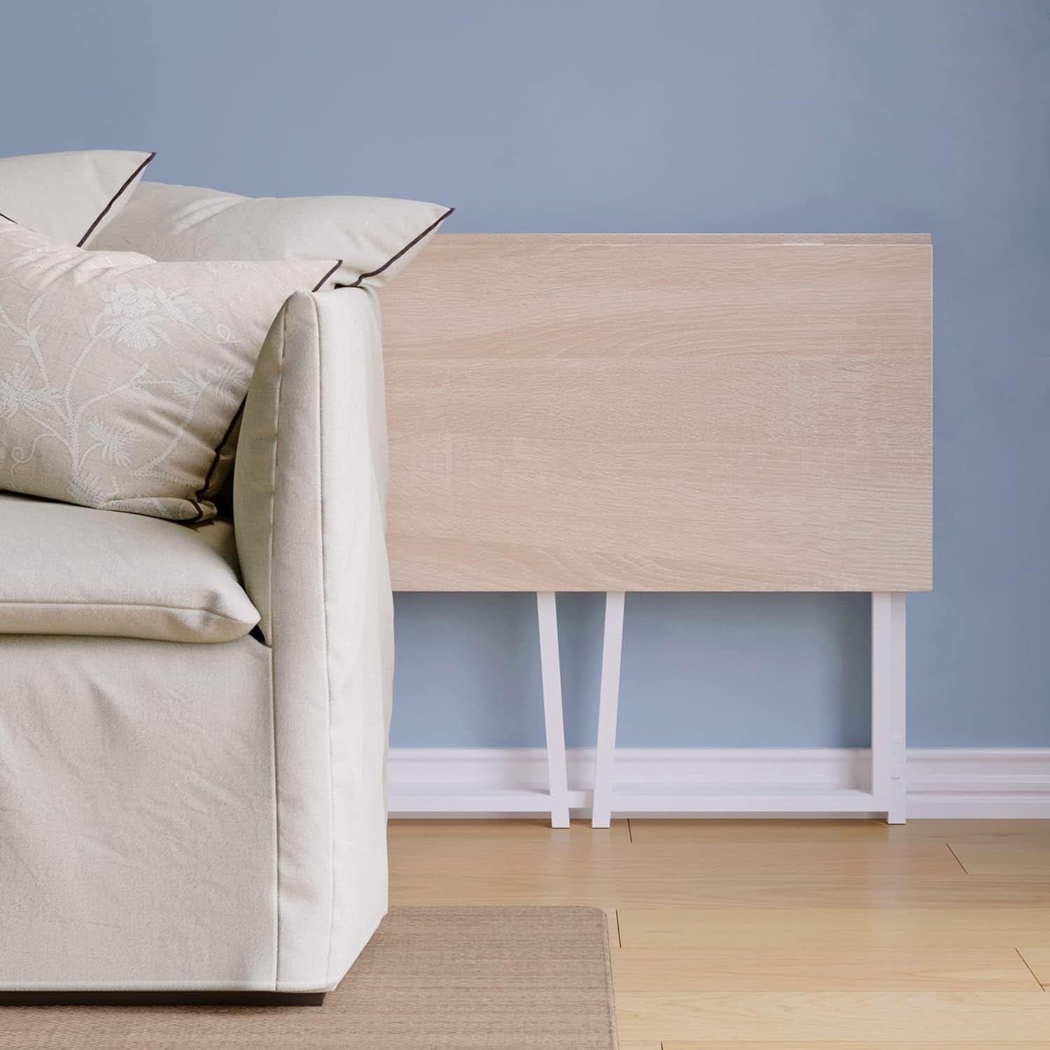 31.5 Inch Folding Desk For Small Spaces Natural White