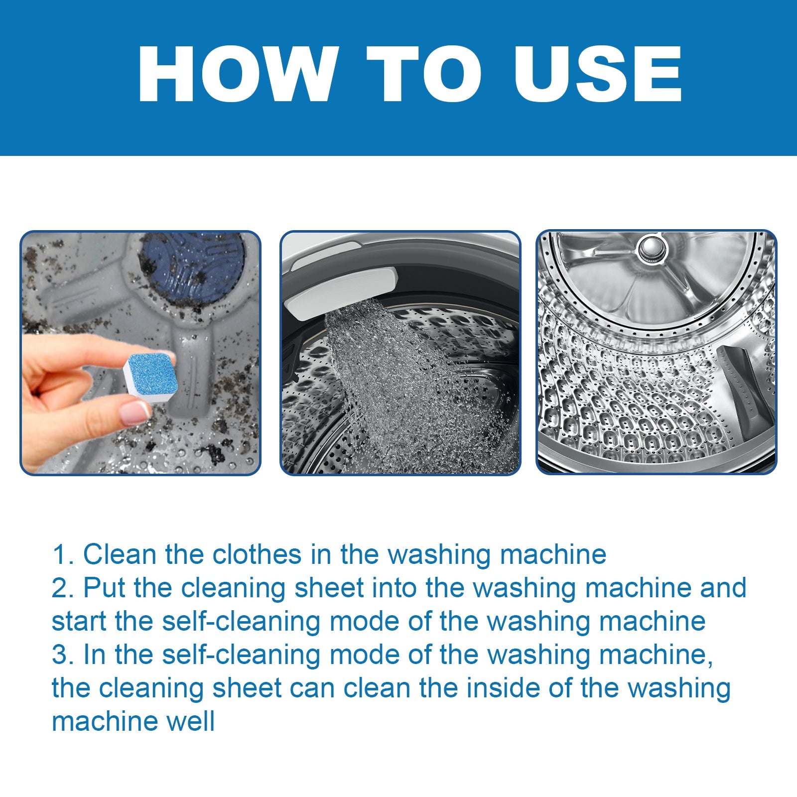 Washing Machine Deep Cleaning Tablets, Drum Type Laundry Tank Dirt Cleaning Smell Cleaning Sheet