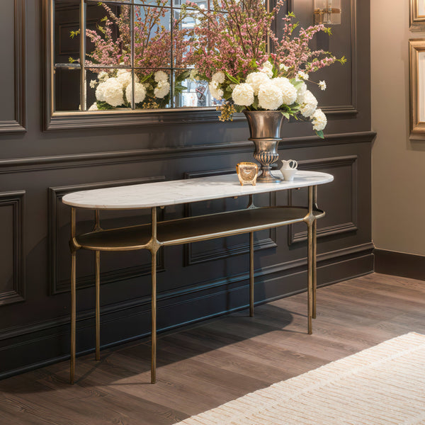 Bild Console Table White & Brass