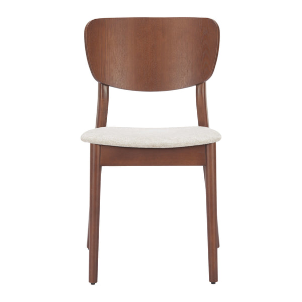 Kellua Dining Chair (Set of 2) Beige & Walnut