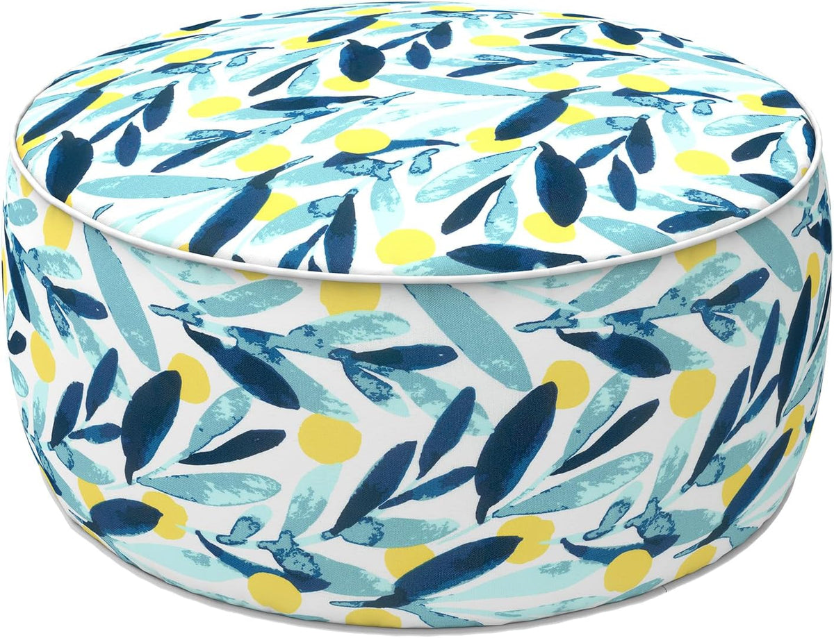 Outdoor Inflatable Ottoman - Coastal Leaves Design