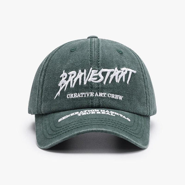 Fashionable Outdoor Versatile Curved Brim Letter Embroidery Men's Flat Tongue Hat Show Face Small Washed Women's Simple Baseball Hat Fashion