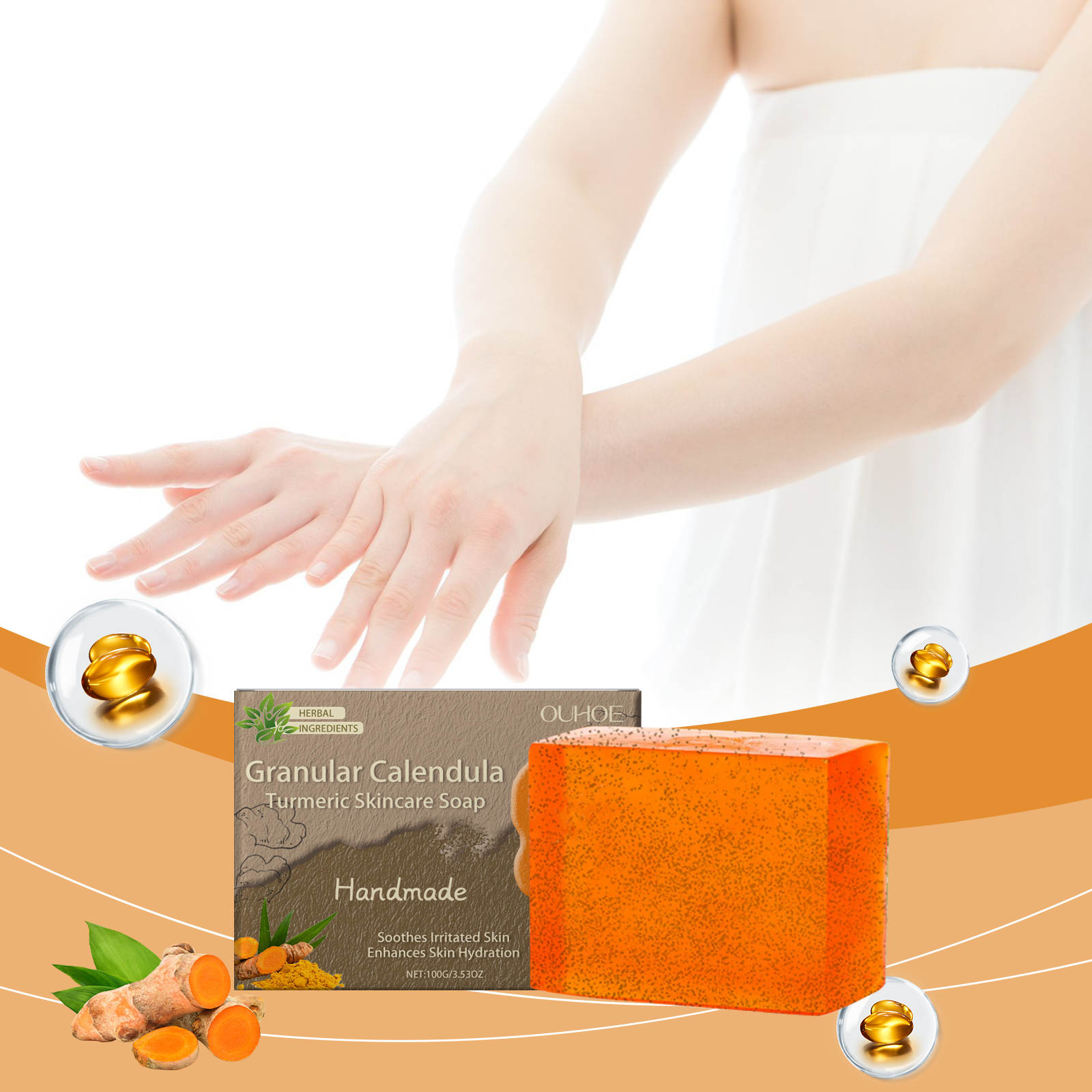 Calendula Turmeric Skin Care Soap Gently Cleans Pores And Moisturizes And Nourishes Skin And Body Bath