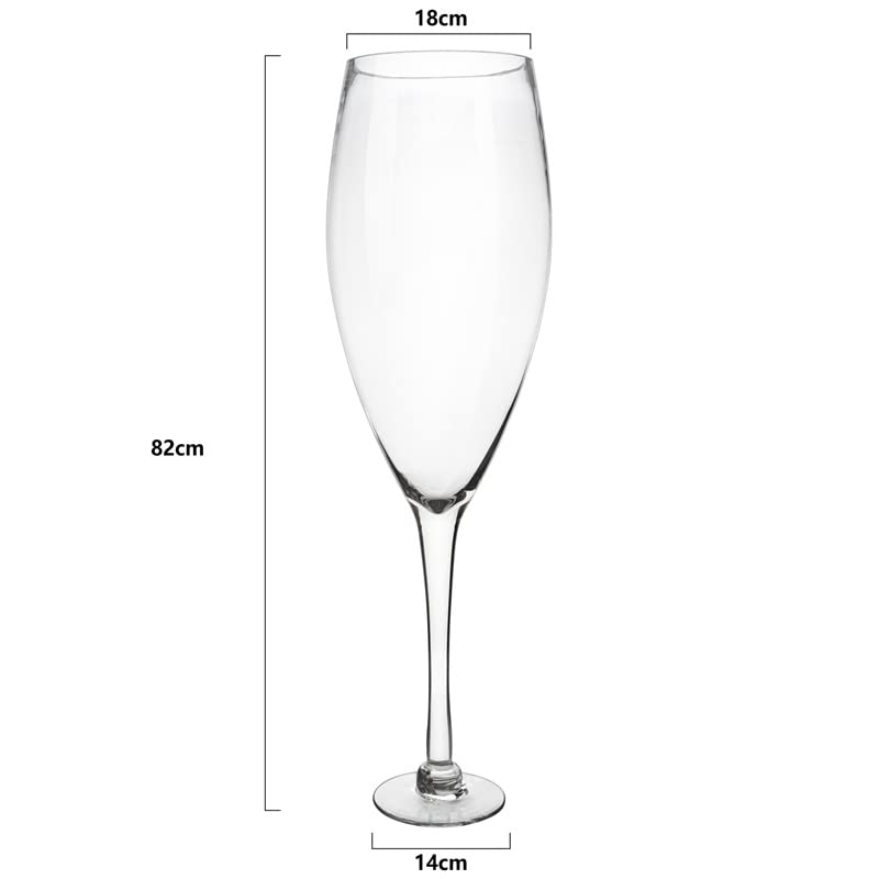 Worlds Largest Giant Wine Glass - Huge 32 Inches, 3.7 Gallons, Mega Pint, Huge Stemware, Clear Decorative Hand Blown Glassware, Large Novelty Stemware/Champagne Magnum Chiller, Oversized XL Goblet
