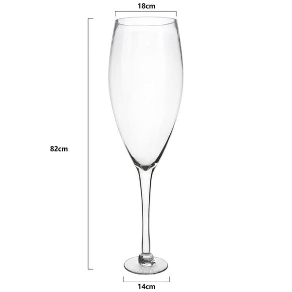 Worlds Largest Giant Wine Glass - Huge 32 Inches, 3.7 Gallons, Mega Pint, Huge Stemware, Clear Decorative Hand Blown Glassware, Large Novelty Stemware/Champagne Magnum Chiller, Oversized XL Goblet