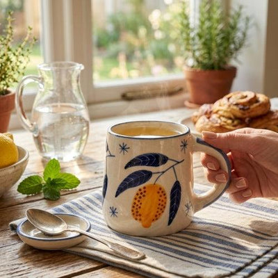 Lemon Coffee Mug- Yellow ,  3.5 X 3 Inches (set of 2)