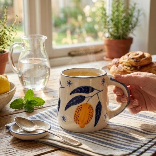 Lemon Coffee Mug- Yellow ,  3.5 X 3 Inches (set of 2)