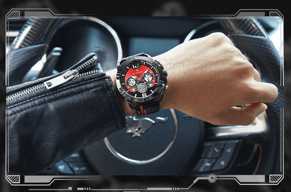 Waterproof  Quartz  Man Leather Sport Wrist Watch  Luxury Unique Design Perfect Gift