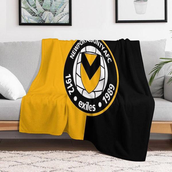 Newport County AFC Logo - Split Anti-pilling Throw Blanket