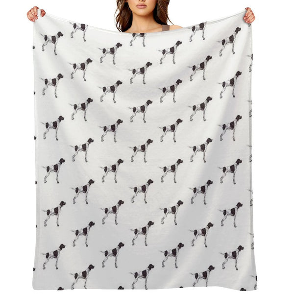 English Pointer Dog Breed Show Stack Stand Plush Throw Blanket