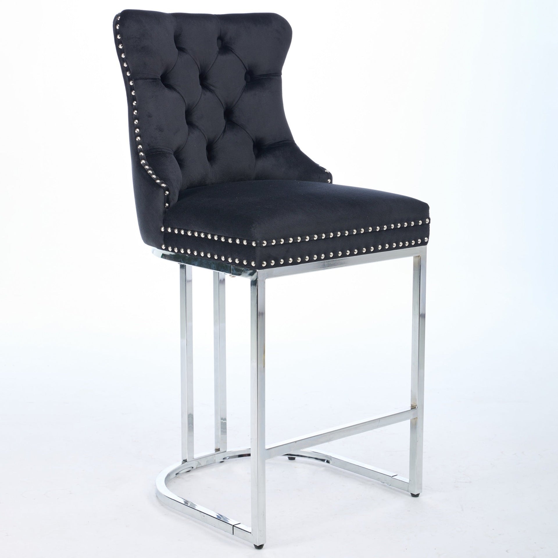 Set of 2 Modern Velvet Barstools